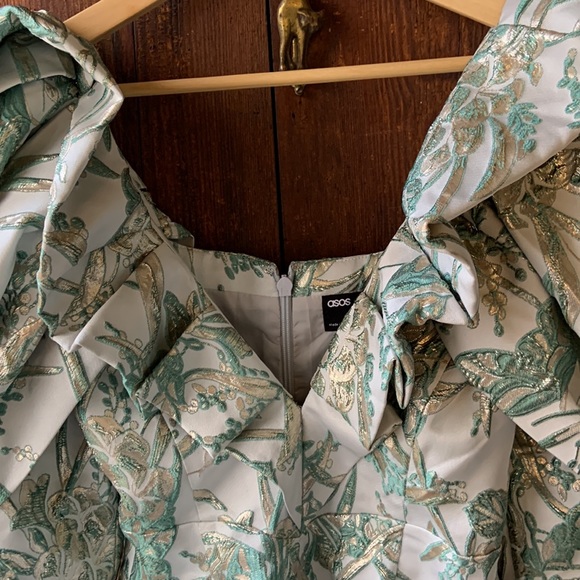 ASOS Luxe Jacquard Mini Dress Size 6 - Picture 10 of 16